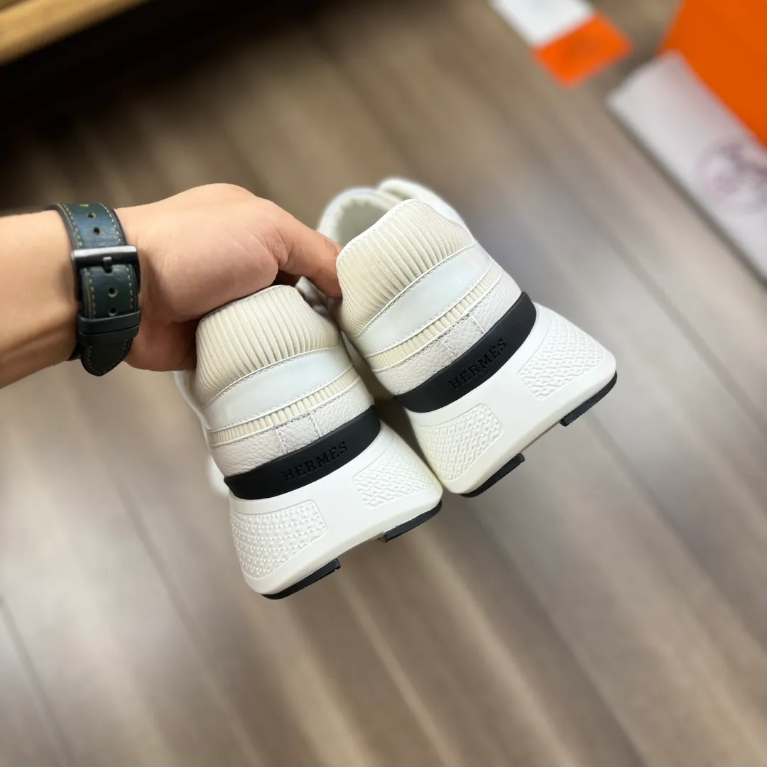 [HERMES] Hermès men's shoes 💰520💰 - High-end quality original order - Upper: 🔝 tumbled calfskin, high mercerized striped fabric, sewn brand H totem - Lining: water-dyed cowhide - Outsole: ultra-light T men's shoes 💰U foam rubber; two-color molded outsole - Super high quality control, fine workmanship: highlighted (high-end, luxury, grade) -Size :38-44 (45, customized)